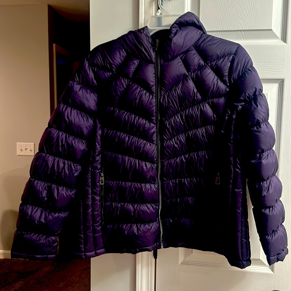 Michael Kors Collection Women's Quilted Puffer Jacket in Deep Purple